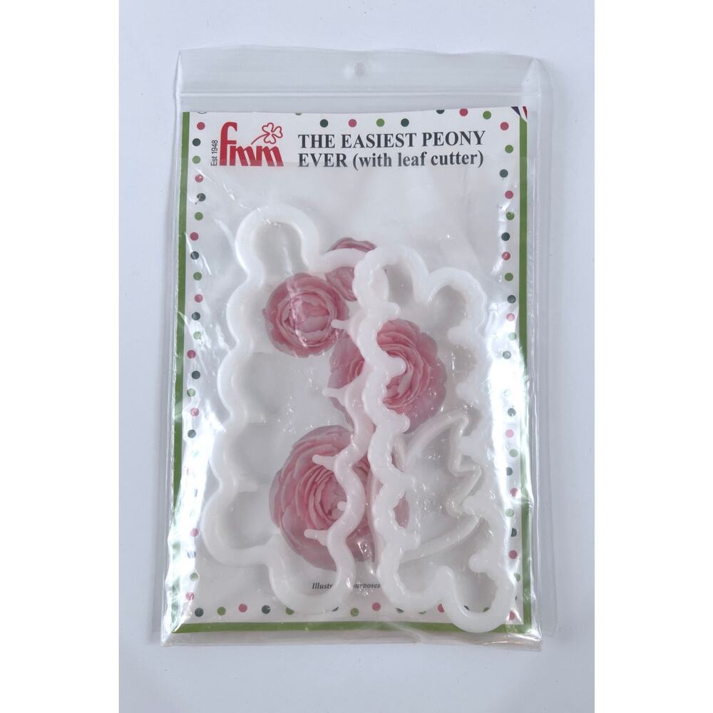 FMM Sugarcraft Easiest Peony Ever Cutter Set w Leaf Cutter Fondant Flower Tool